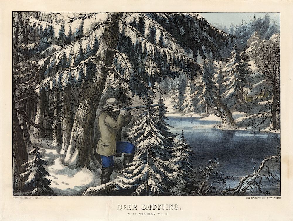 Appraisal: Deer Shooting In the Northern Woods - Small Folio Currier