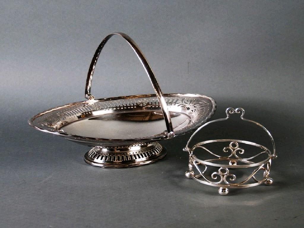 Appraisal: EDWARDIAN SILVER BUTTER DISH original liner absent openwork and with