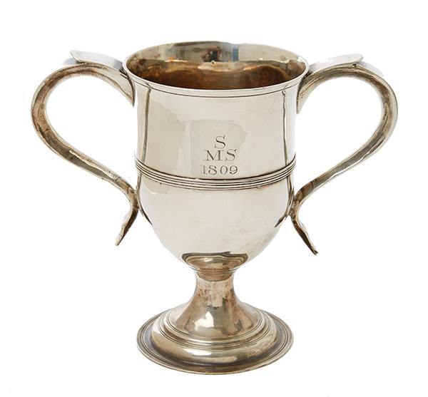 Appraisal: A GEORGE III SILVER TWIN HANDLED PRESENTATION CUP BY PETER