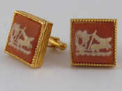 Appraisal: A pair of gilt metal Christian Dior cufflinks approx x