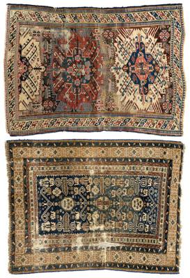 Appraisal: Two Kazak rugs ft in x ft in extensive wear