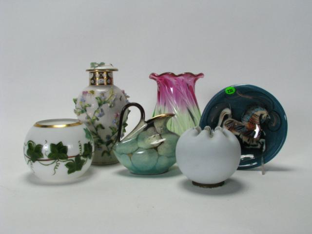 Appraisal: Group of Decorative Glass Pottery including a Sascha Barastoff California