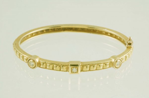 Appraisal: Diamond bangle bracelet in marked K yellow gold Two carat