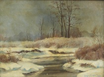 Appraisal: Lewis Eugene Thompson American th Century Winter landscape with a