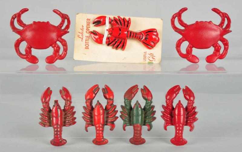 Appraisal: Lot of Cast Iron Crab Lobster Bottle Openers Description Includes