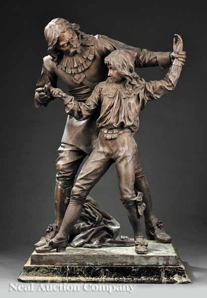 Appraisal: A French Bronze Figural Group of The Fencing Lesson th