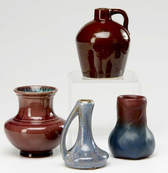 Appraisal: AMERICAN ART PORTTERY Including Rookwood vase with purple glaze Van