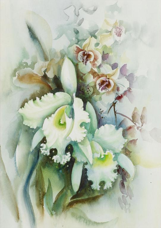 Appraisal: ENGLISH BOTANICAL SCHOOL LATE TH CENTURY STUDIES OF ORCHIDS two