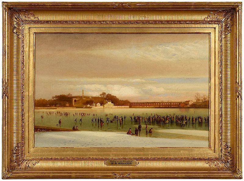 Appraisal: William H Willcox American - Skating on the Schuylkill signed