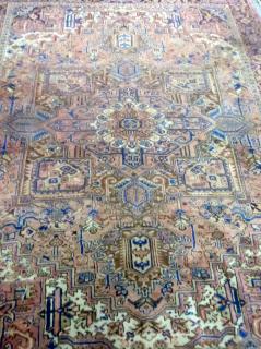 Appraisal: Persian type cream ground carpet with a main red border