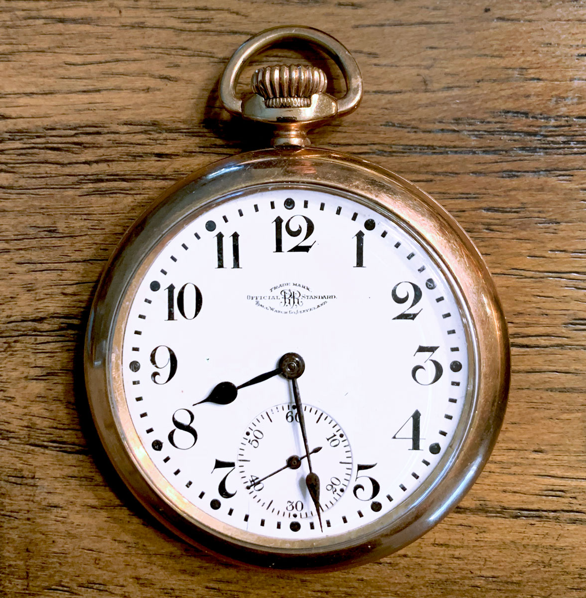 Appraisal: OFFICIAL RR STANDARD BALL CO OPEN FACE POCKET WATCH Cleveland