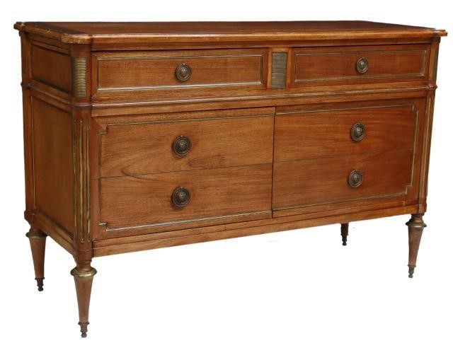 Appraisal: French Louis XVI style mahogany sideboard th c two drawers