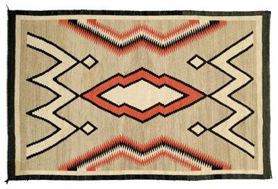 Appraisal: Navajo regional rug serrated central diamond with eye-dazzler type multi-colored