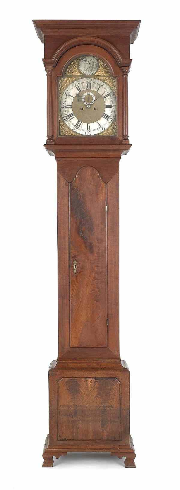 Appraisal: Chester County Pennsylvania Queen Anne walnut tall case clock ca