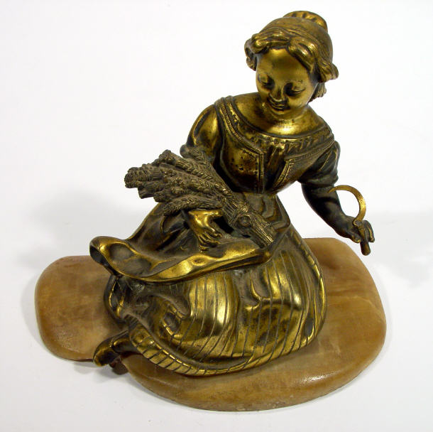 Appraisal: th Century Ormolu figure of a female harvester cm high