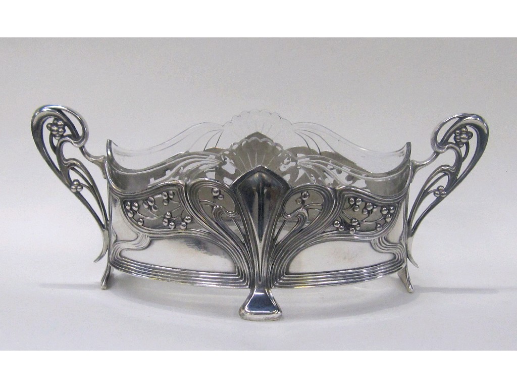 Appraisal: Art Nouveau W M F white metal centrepiece bowl with