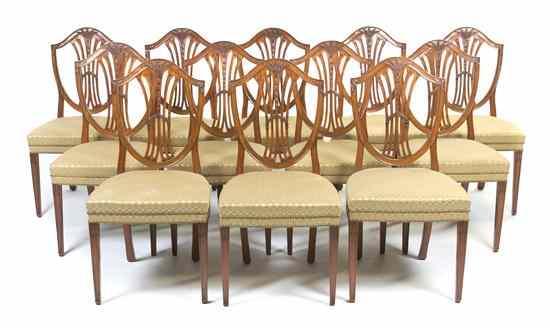 Appraisal: A Set of Twelve Sheraton Style Mahogany Side Chairs each