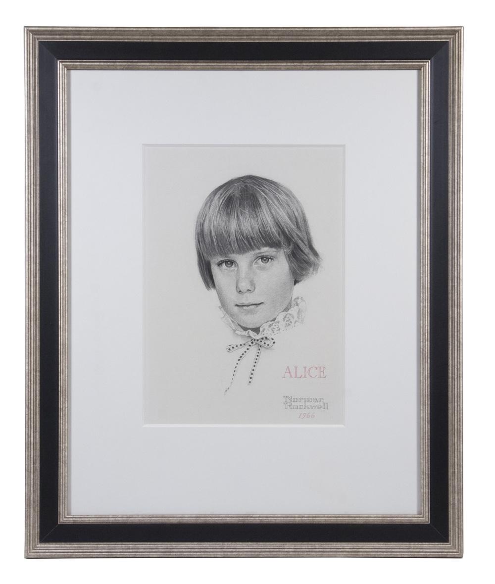 Appraisal: NORMAN PERCEVAL ROCKWELL NY MA - Alice graphite on paper