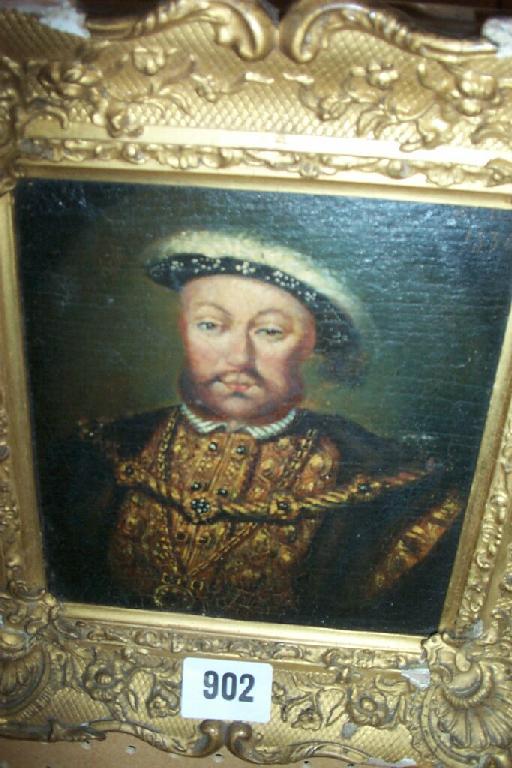 Appraisal: An oil painting on wooden panel portrait or King Henry