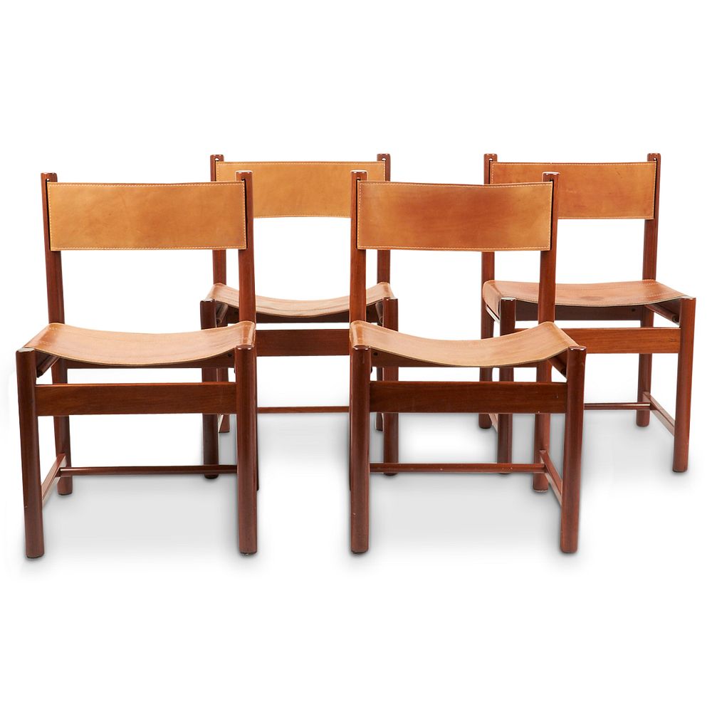 Appraisal: Set of Michel Arnoult Imbuia Chairs Michel Arnoult French -