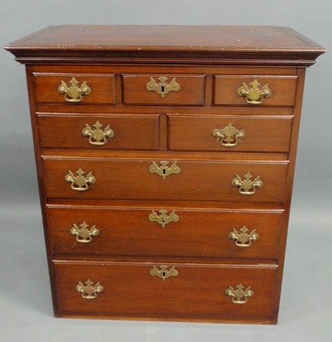 Appraisal: Miniature mahogany highboy top or top of chest-on-frame th th