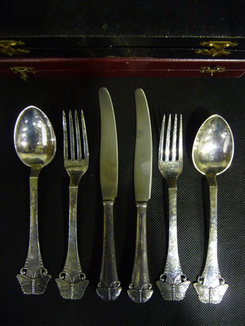 Appraisal: Two sets of Swedish Arts and Crafts silver flat ware