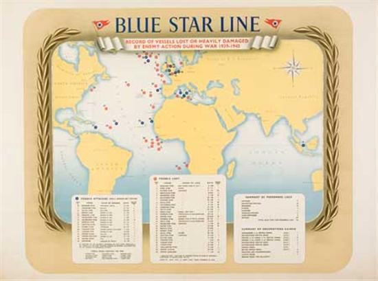 Appraisal: BLUE STAR LINE Blue Star Line Record of Vessels Lost