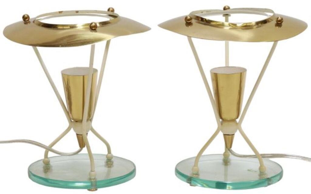 Appraisal: pair Italian mid-century modern table lamps c s having gilt