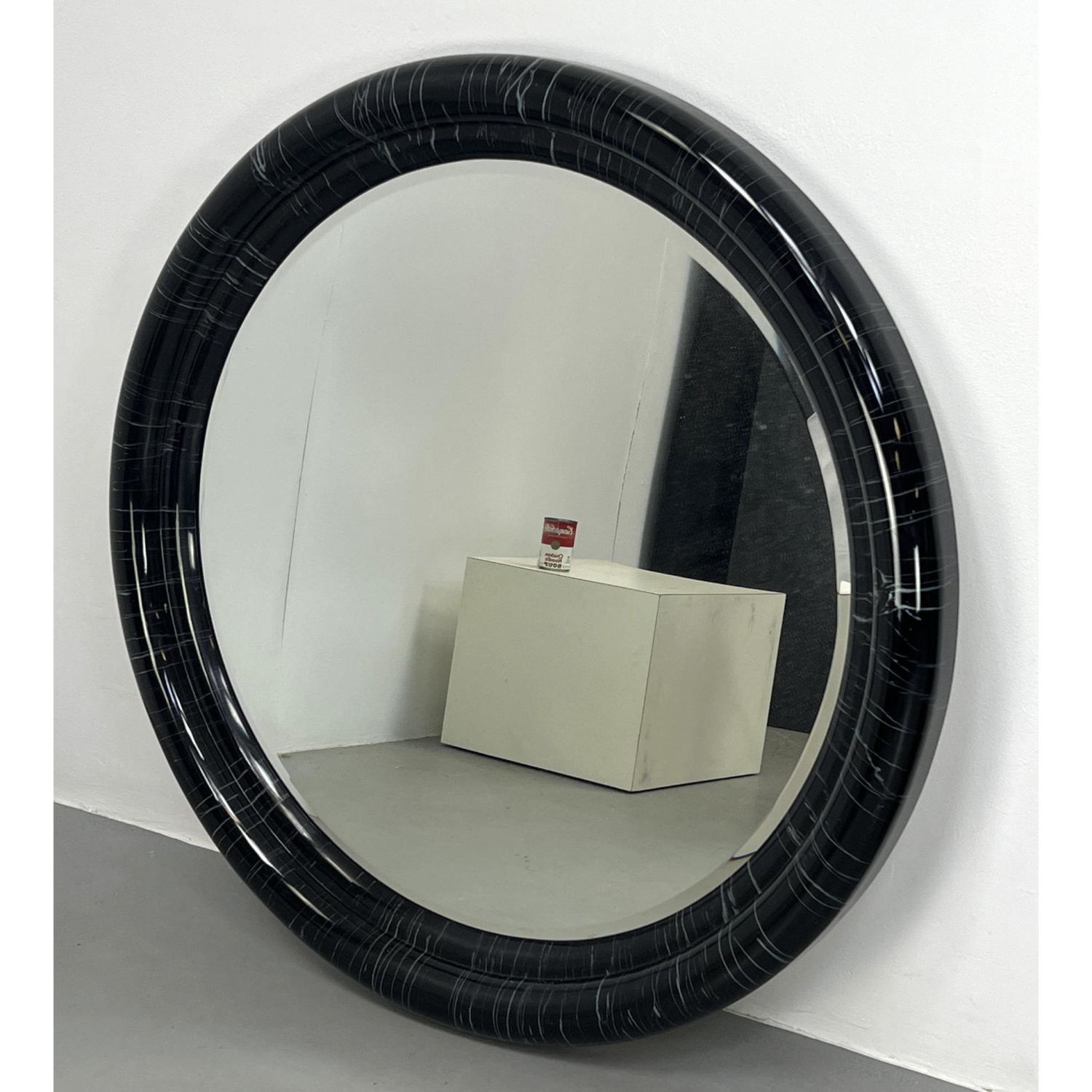 Appraisal: Karl Springer Style Round Wall Mirror Lacquer finish Dimensions H