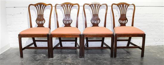 Appraisal: Sale Lot A Set of Four Chippendale Style Mahogany Side