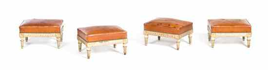 Appraisal: A Set of Four Louis XVI Style Tabourets each having