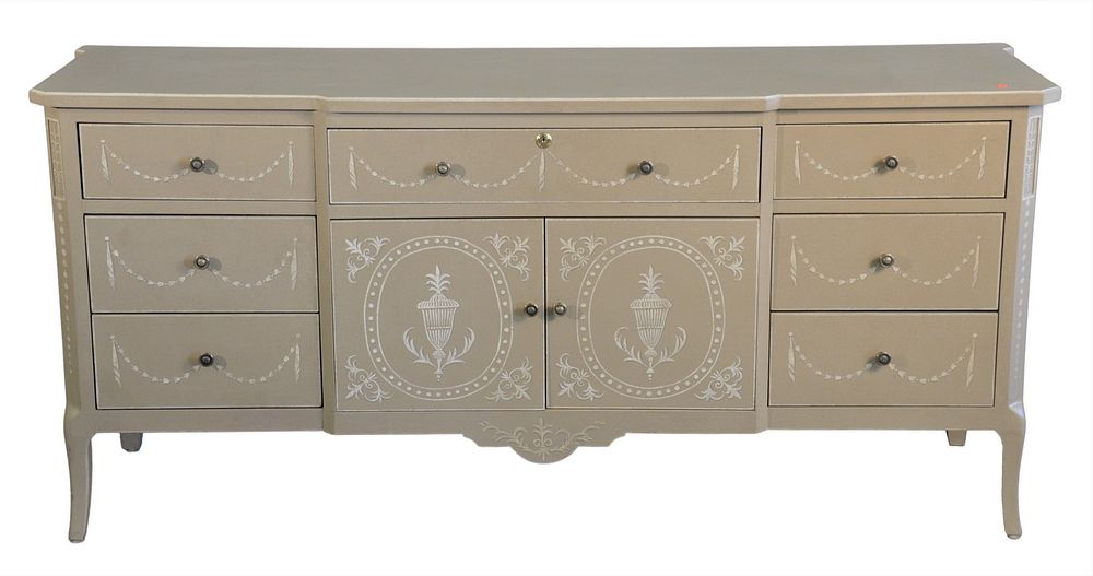 Appraisal: Contemporary Paint Decorated Chest height inches length inches depth inches