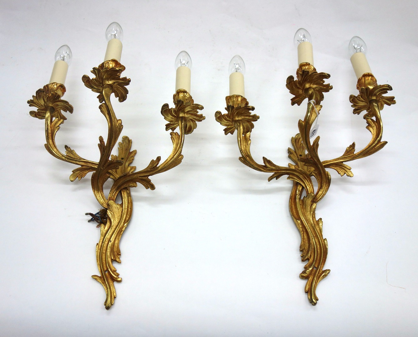 Appraisal: A set of four Louis XV style gilt metal three