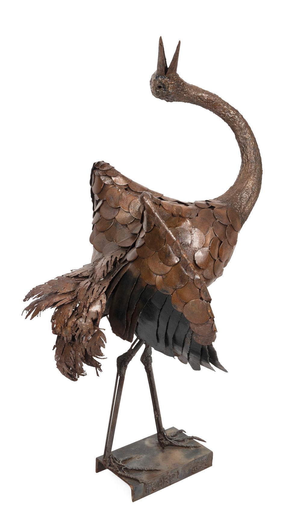 Appraisal: DEL FILARDI MASSACHUSETTS CONTEMPORARY A HERON PATINATED CAST IRON HEIGHT