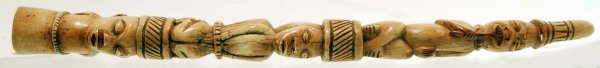 Appraisal: Kongo carved ivory scepter or flywisk handle Central Republic of