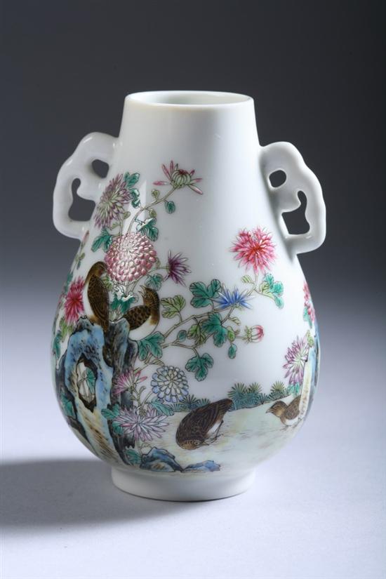 Appraisal: CHINESE FAMILLE ROSE PORCELAIN JAR Floral and bird decoration -