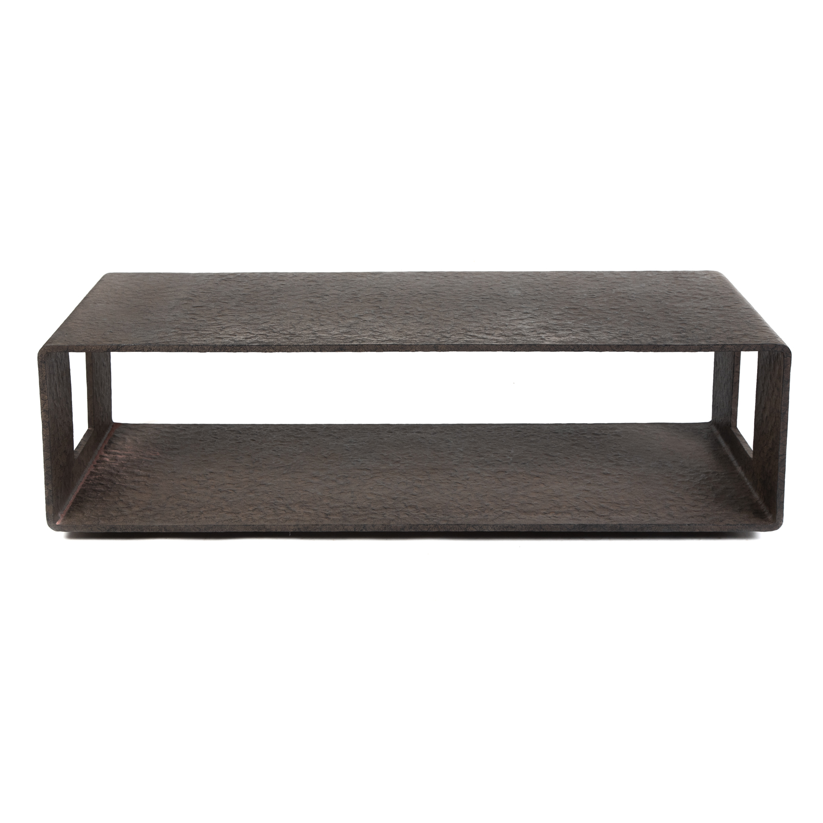 Appraisal: HAMMERED STEEL INDUSTRIAL MODERN COFFEE TABLE st century in desert