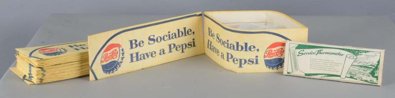 Appraisal: Lot Of Soda Jerk Hats And Service Thermometer Includes -