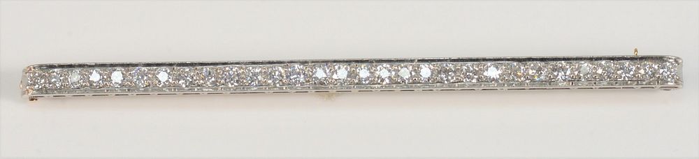 Appraisal: Tiffany Company Platinum and Diamond Bar Pin set with thirty