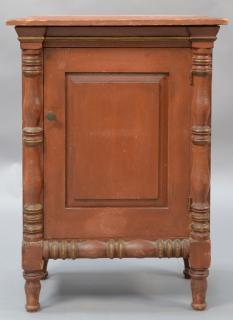 Appraisal: Sheraton diminutive one door cupboard with turned columns on turned