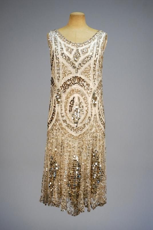 Appraisal: BEADED and SEQUINED DRESS with JACKET s Sleeveless white tulle