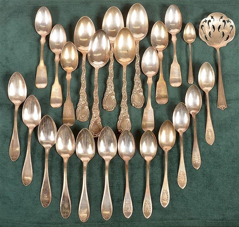 Appraisal: Group of Various Patterns Sterling Silver Spoons Group of Various