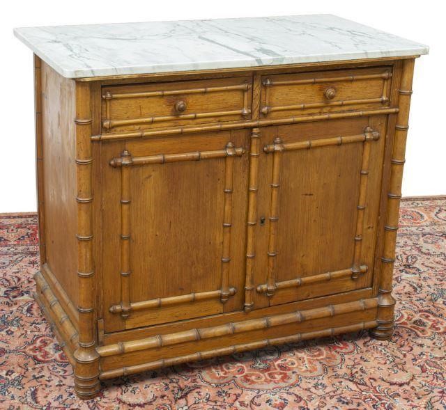 Appraisal: French marble-top pine buffet late th c rectangular marble top