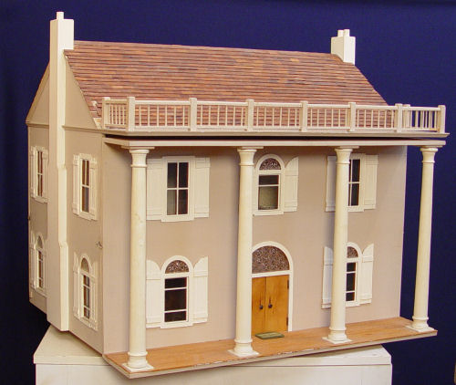 Appraisal: MINIATURE ROOM DOLL HOUSE The exterior featuring shingle roof portico