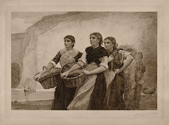 Appraisal: WINSLOW HOMER after Voices from the Cliff Engraving on imitation