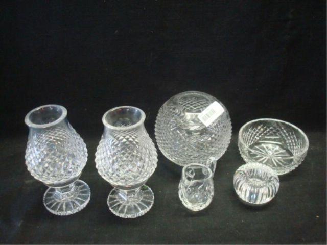 Appraisal: Lot of Assorted WATERFORD Cut Crystal bowls creamer candle holder