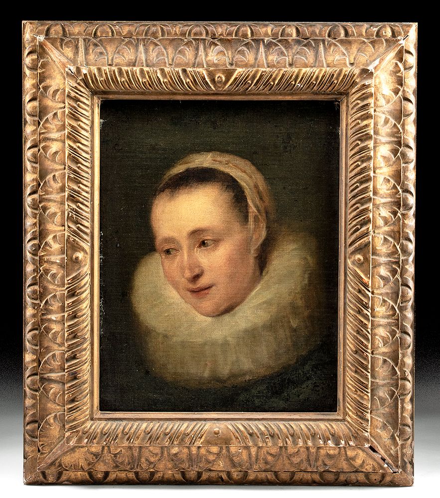 Appraisal: Framed th C Flemish Portrait after Van Dyck Flemish artist