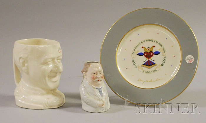 Appraisal: Three Collector's U S Political Porcelain Items a Gold Medal