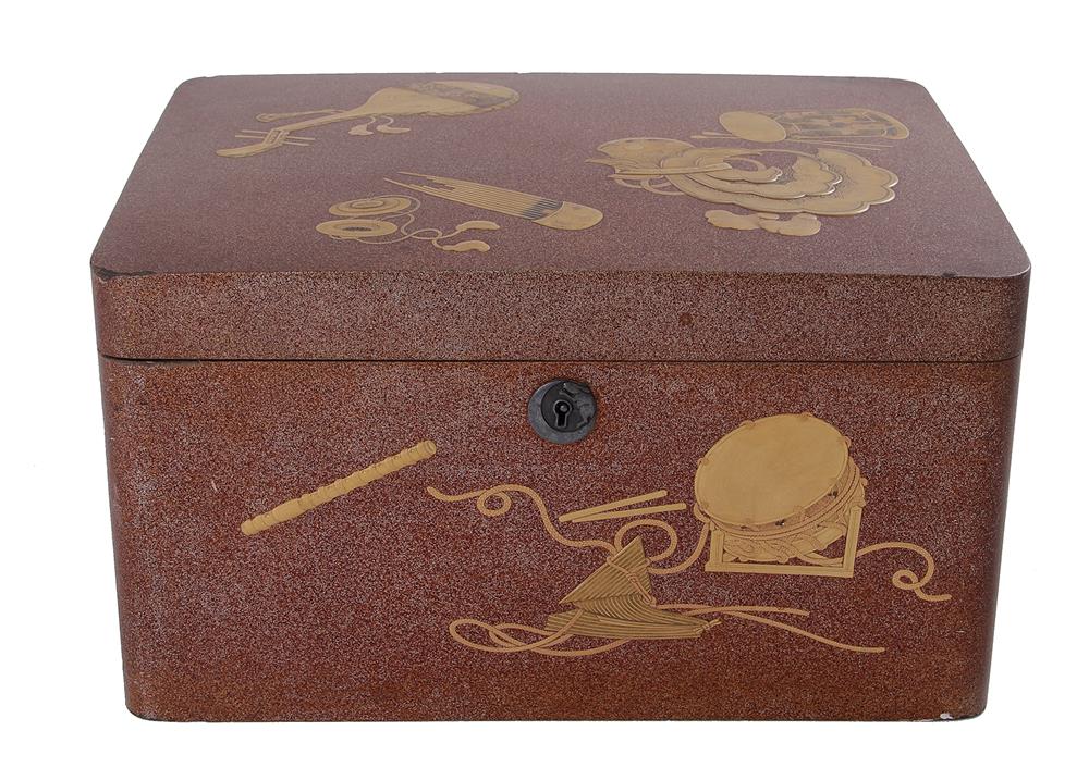 Appraisal: Fine Japanese lacquer lock box Meiji period hiramakie musical instruments