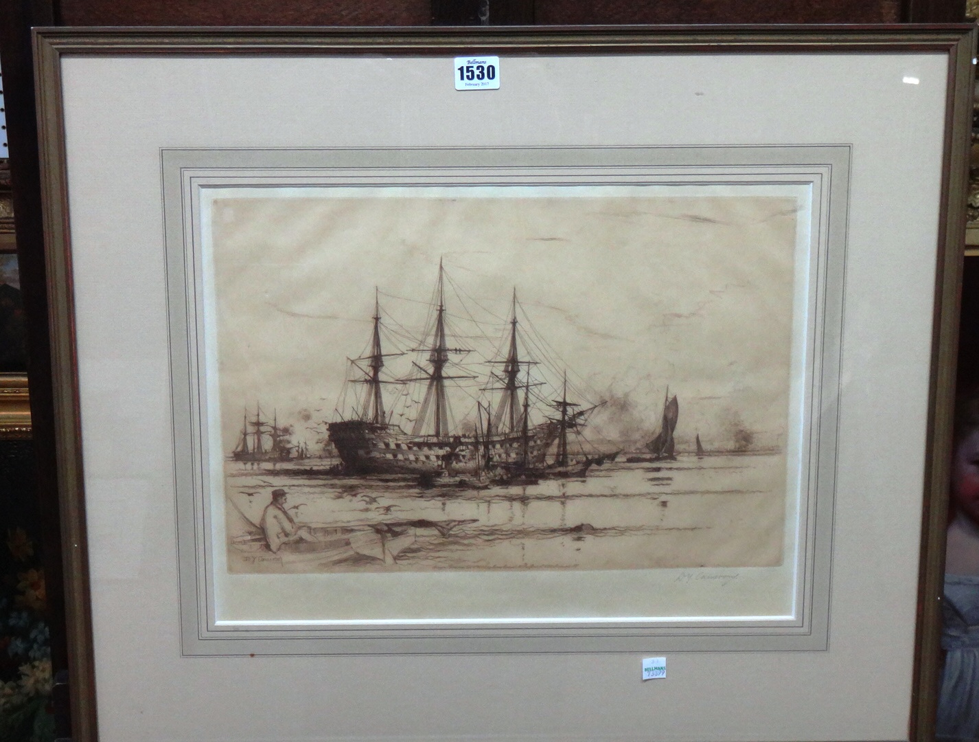 Appraisal: Sir David Young Cameron - A man o' war etching